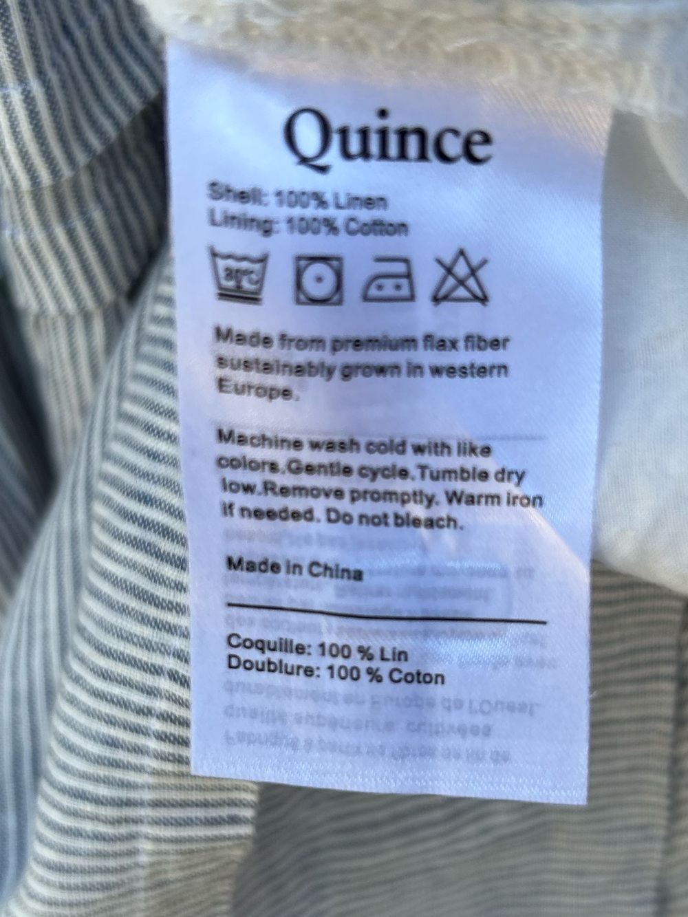 Quince Linen Tiered Maxi Dress Blue Pinstripe S - Picture 15 of 16